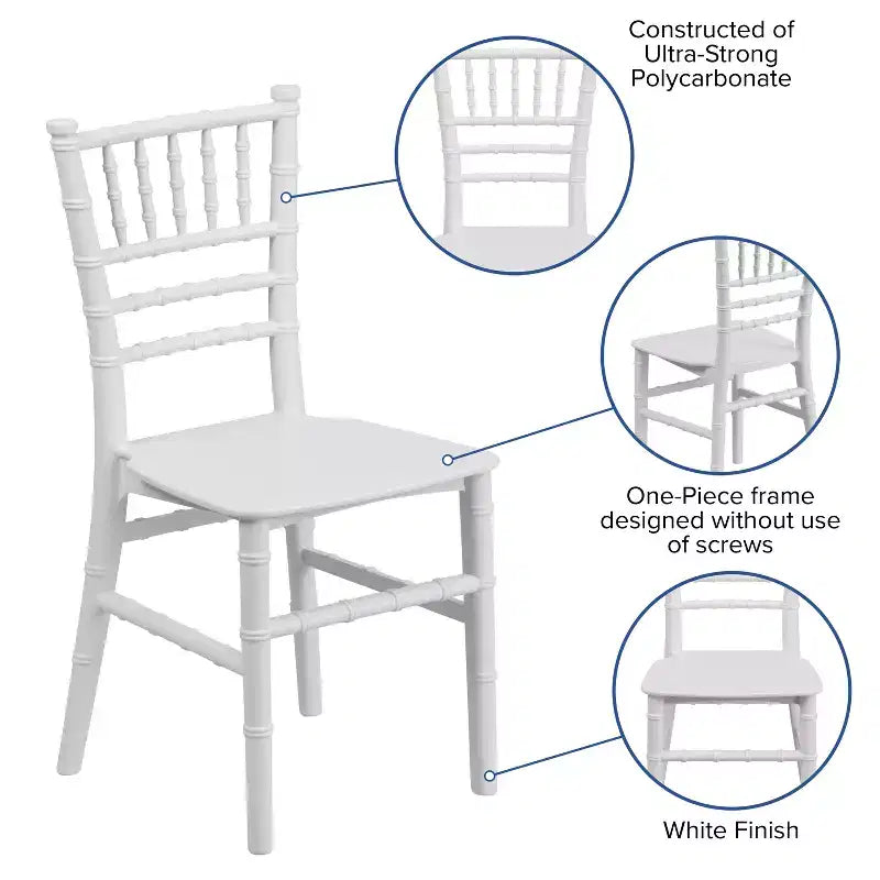 Chaise Chiavari en résine pour enfant Emma et Oliver, lot de 10, pour toutes les occasions, pour la maison ou la location à domicile