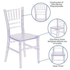 Chaise Chiavari en résine pour enfant Emma et Oliver, lot de 10, pour toutes les occasions, pour la maison ou la location à domicile