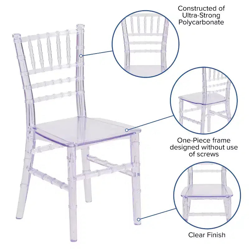 Chaise Chiavari en résine pour enfant Emma et Oliver, lot de 10, pour toutes les occasions, pour la maison ou la location à domicile