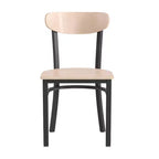 Chaise de salle à manger industrielle Emma and Oliver avec cadre en acier laminé et assise en bois massif – Capacité de poids statique de 500 lb