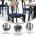 Chaise de salle à manger industrielle Emma and Oliver avec cadre en acier laminé et assise en bois massif – Capacité de poids statique de 500 lb