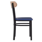 Chaise de salle à manger industrielle Emma and Oliver avec cadre en acier laminé et assise en bois massif – Capacité de poids statique de 500 lb