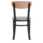 Chaise de salle à manger industrielle Emma and Oliver avec cadre en acier laminé et assise en bois massif – Capacité de poids statique de 500 lb