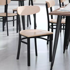 Chaise de salle à manger industrielle Emma and Oliver avec cadre en acier laminé et assise en bois massif – Capacité de poids statique de 500 lb