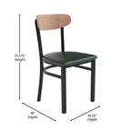 Chaise de salle à manger industrielle Emma and Oliver avec cadre en acier laminé et assise en bois massif – Capacité de poids statique de 500 lb