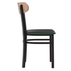 Chaise de salle à manger industrielle Emma and Oliver avec cadre en acier laminé et assise en bois massif – Capacité de poids statique de 500 lb