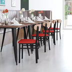 Chaise de salle à manger industrielle Emma and Oliver avec cadre en acier laminé et assise en bois massif – Capacité de poids statique de 500 lb