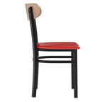Chaise de salle à manger industrielle Emma and Oliver avec cadre en acier laminé et assise en bois massif – Capacité de poids statique de 500 lb