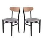 Chaise de salle à manger industrielle Emma and Oliver avec cadre en acier laminé et assise en bois massif – Capacité de poids statique de 500 lb