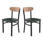 Chaise de salle à manger industrielle Emma and Oliver avec cadre en acier laminé et assise en bois massif – Capacité de poids statique de 500 lb