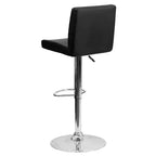Lot de 2 tabourets de bar contemporains en vinyle à hauteur réglable Emma et Oliver avec dossier et base chromée