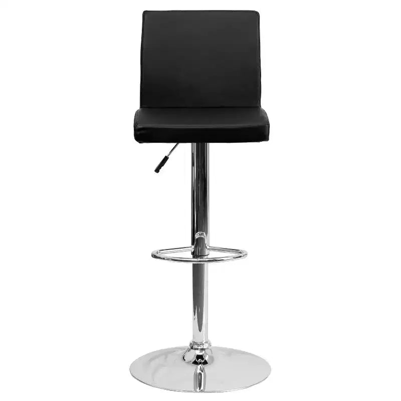Lot de 2 tabourets de bar contemporains en vinyle à hauteur réglable Emma et Oliver avec dossier et base chromée