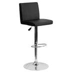 Lot de 2 tabourets de bar contemporains en vinyle à hauteur réglable Emma et Oliver avec dossier et base chromée