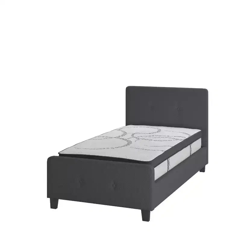 Emma and Oliver Tufted Platform Bed with 10 Inch Pocket Spring Mattress