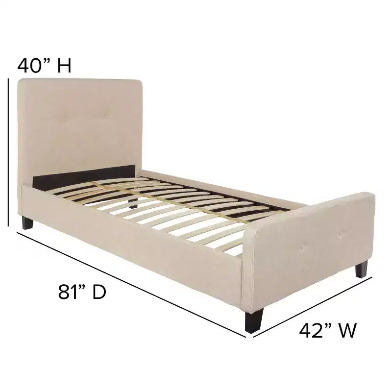 Lit plateforme capitonné Emma et Oliver avec matelas à ressorts ensachés de 25 cm
