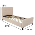 Lit plateforme capitonné Emma et Oliver avec matelas à ressorts ensachés de 25 cm