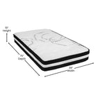 Lit plateforme capitonné Emma et Oliver avec matelas à ressorts ensachés de 25 cm