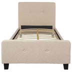 Lit plateforme capitonné Emma et Oliver avec matelas à ressorts ensachés de 25 cm