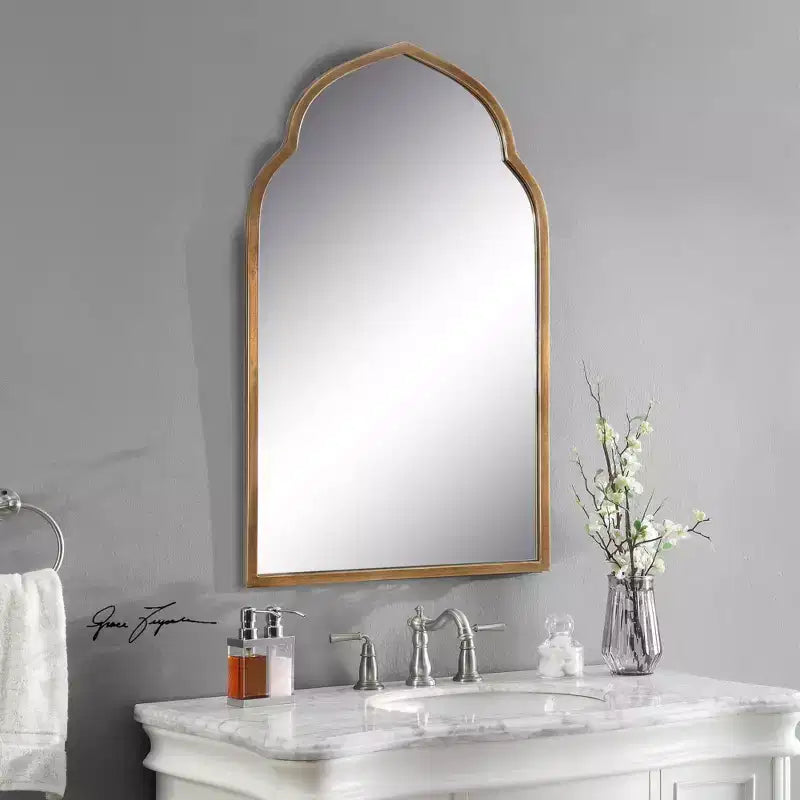 Miroir Mural Doré Kenitra 40 x 24 avec Arc Marocain Uttermost