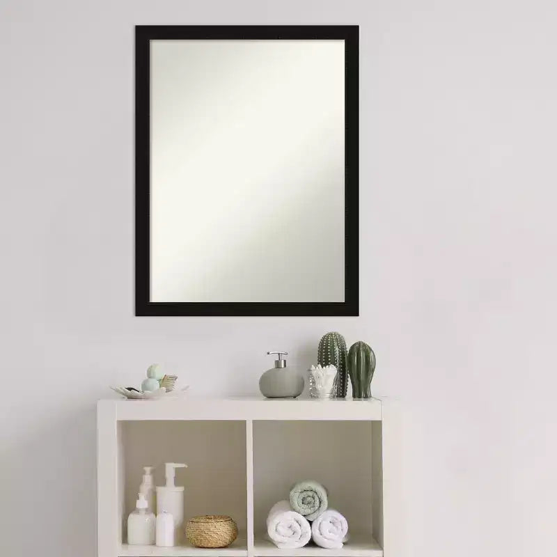 Miroir mural de salle de bain Amanti Art Avon noir étroit sans biseau