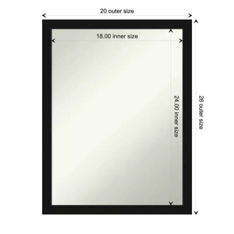 Miroir mural de salle de bain Amanti Art Avon noir étroit sans biseau