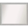 Amanti Art Bel Volto Silver Non-Beveled Wood Bathroom Wall Mirror