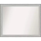 Amanti Art Bel Volto Silver Non-Beveled Wood Bathroom Wall Mirror