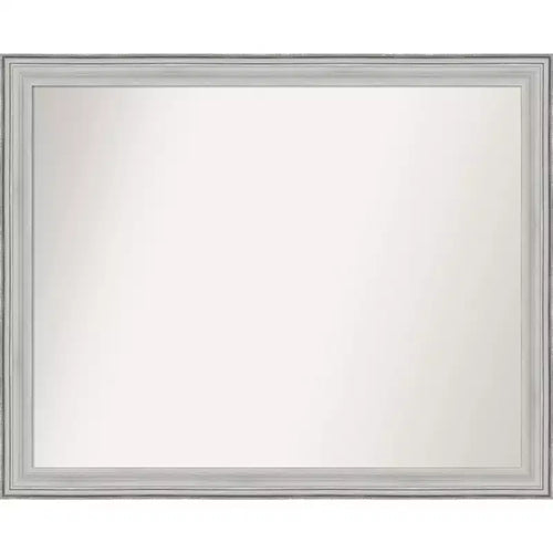 Amanti Art Bel Volto Silver Non-Beveled Wood Bathroom Wall Mirror