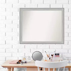 Miroir mural de salle de bain Amanti Art Bel Volto en bois argenté non biseauté