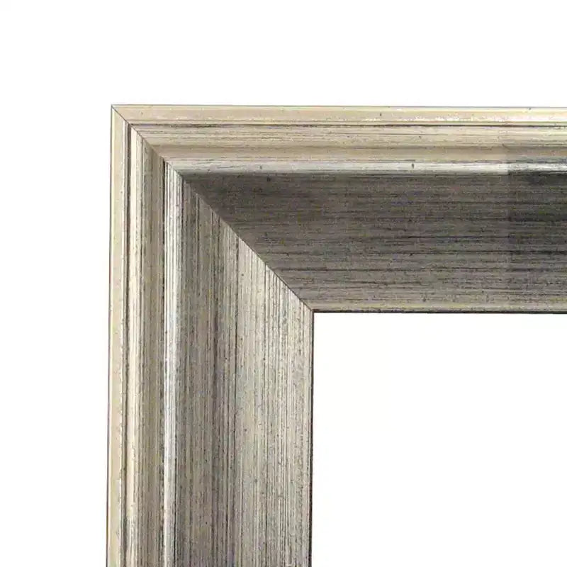 Miroir mural de salle de bain Amanti Art Bel Volto en bois argenté non biseauté
