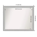 Miroir mural de salle de bain Amanti Art Bel Volto en bois argenté non biseauté