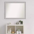 Miroir mural de salle de bain Amanti Art Bel Volto en bois argenté non biseauté