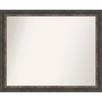 Amanti Art Bark Rustic Char Narrow Non-Beveled Bathroom Wall Mirror
