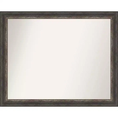 Amanti Art Bark Rustic Char Narrow Non-Beveled Bathroom Wall Mirror