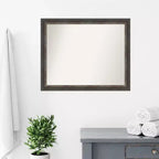 Miroir mural de salle de bain Amanti Art Bark Rustic Char Narrow non biseauté