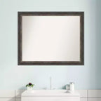 Miroir mural de salle de bain Amanti Art Bark Rustic Char Narrow non biseauté
