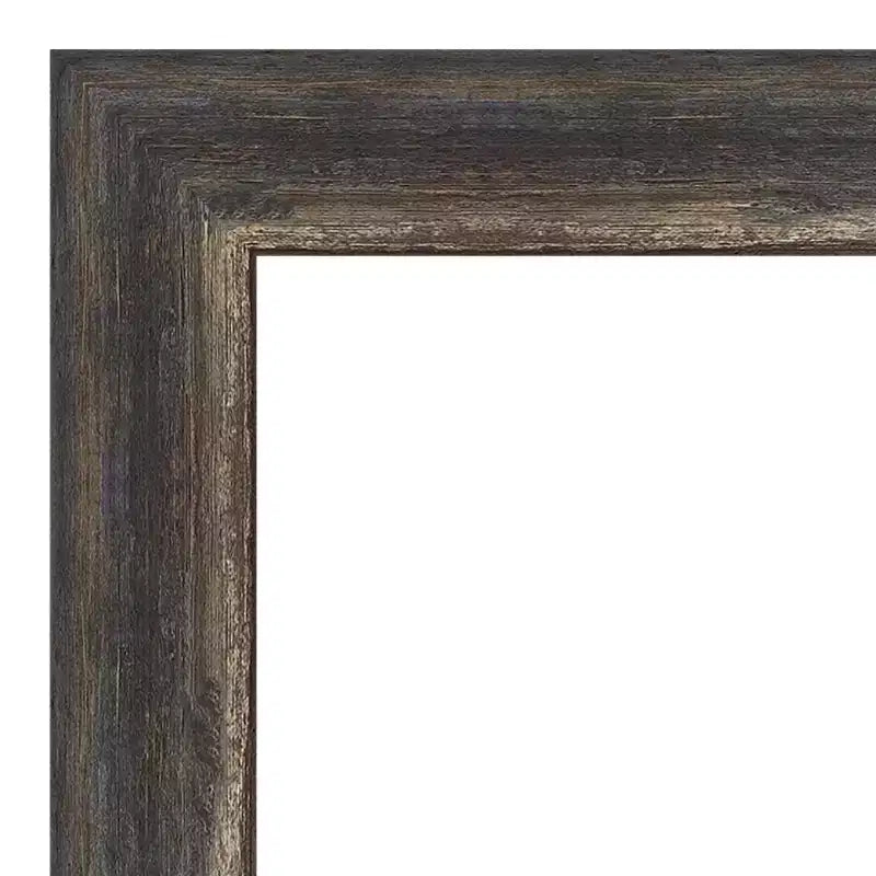 Miroir mural de salle de bain Amanti Art Bark Rustic Char Narrow non biseauté