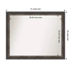 Miroir mural de salle de bain Amanti Art Bark Rustic Char Narrow non biseauté