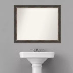 Miroir mural de salle de bain Amanti Art Bark Rustic Char Narrow non biseauté