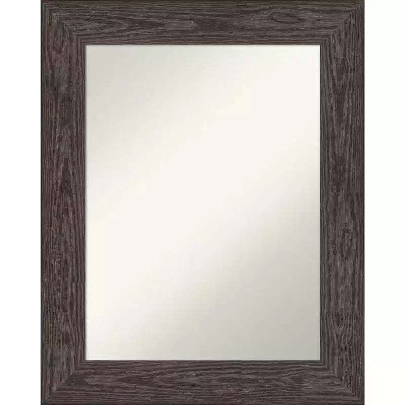 Amanti Art Bridge Black Non-Beveled Wood Bathroom Wall Mirror 30 x 24 in.