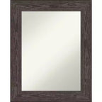 Amanti Art Bridge Black Non-Beveled Wood Bathroom Wall Mirror 30 x 24 in.