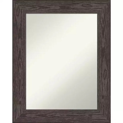 Amanti Art Bridge Black Non-Beveled Wood Bathroom Wall Mirror 30 x 24 in.