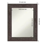 Miroir mural de salle de bain Amanti Art Bridge noir non biseauté en bois 30 x 24 po