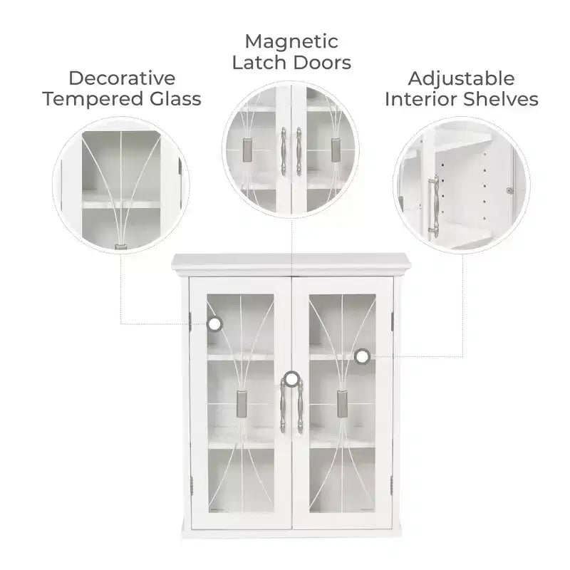 Teamson Home Delaney Armoire Murale Amovible à 2 Portes 20,5 x 24, Blanche