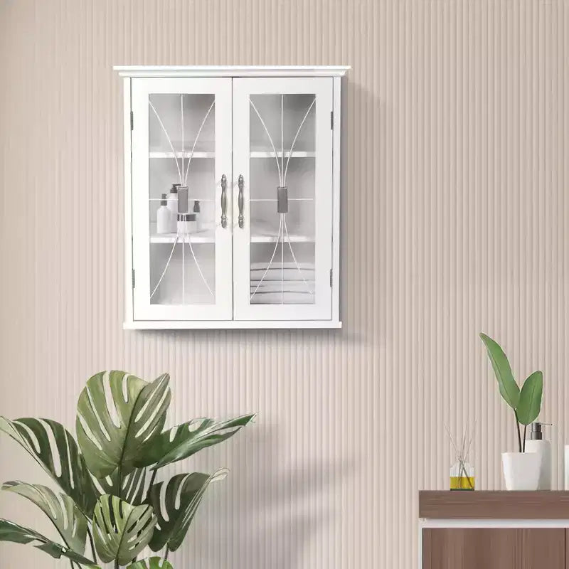 Teamson Home Delaney Armoire Murale Amovible à 2 Portes 20,5 x 24, Blanche