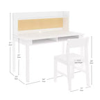 Bureau pour enfant Martha Stewart avec rehausseur et chaise – Bureau pour enfant avec étagère de rangement et tableau en liège, table d'activités pour chambre d'enfant, garçons et filles