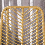 HOMCOM Lot de 4 tabourets de bar modernes en rotin, tabourets de bar en osier respirant avec base en acier pour comptoir de cuisine, jaune