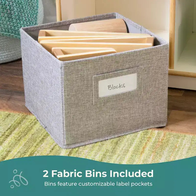 Guidecraft EdQ Nook de lecture : Meuble pour enfants en bois avec bacs de rangement et siège rembourré, banc de lecture et étagère à livres