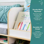 Guidecraft EdQ Nook de lecture : Meuble pour enfants en bois avec bacs de rangement et siège rembourré, banc de lecture et étagère à livres