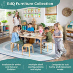 Guidecraft EdQ Nook de lecture : Meuble pour enfants en bois avec bacs de rangement et siège rembourré, banc de lecture et étagère à livres